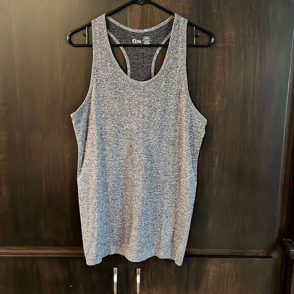 ZYIA Active Copper Charged Grey Seamless Knit Racerback Tank Top Large - Picture 2 of 5